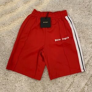 Palm Angels Classic Logo Striped Track Shorts Red Mens Size S, M, L